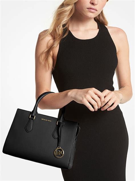 michael kors black leather vivienne satchel|Michael Kors women's satchel.